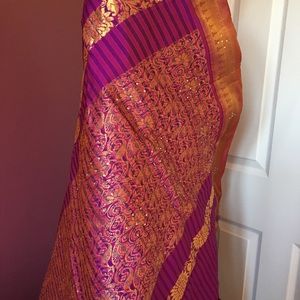 New 2pc Purple Saree & Blouse